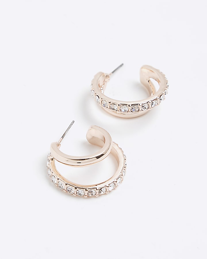 Rose Gold Double Hoop Earrings