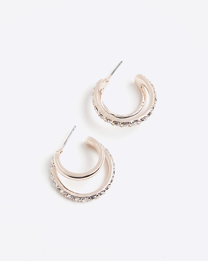 Rose Gold Double Hoop Earrings