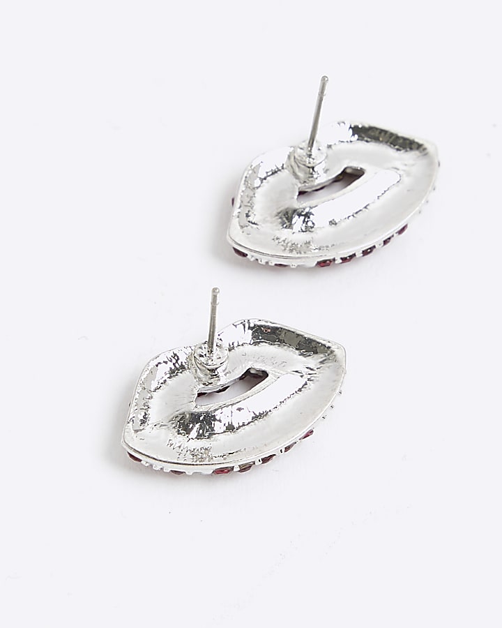 Red diamante vampire Lip earrings