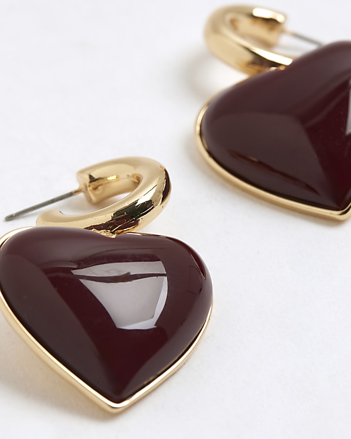 Red Heart Drop Earrings