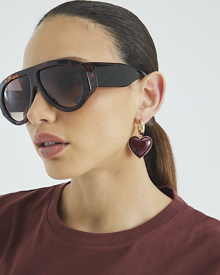 Red Heart Drop Earrings