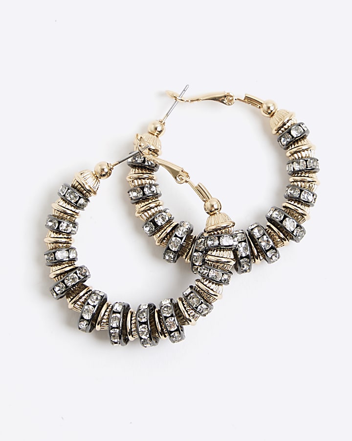 Metal Multi Rhondal Hoop Earrings