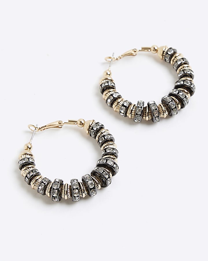 Metal Multi Rhondal Hoop Earrings