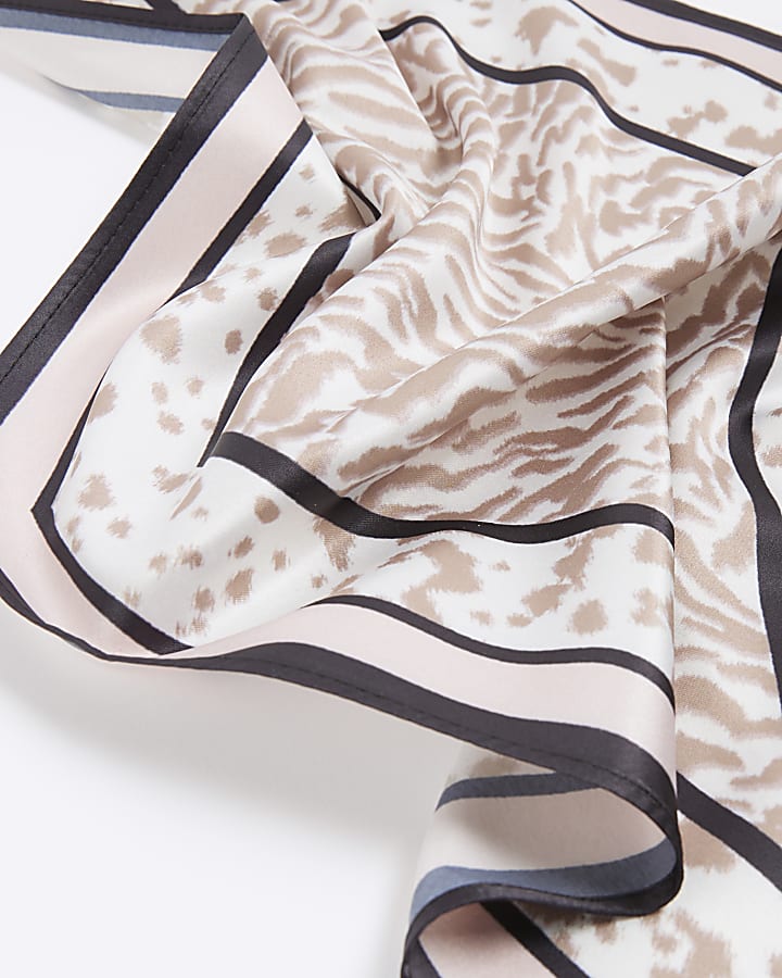 Cream animal print Neckerchief