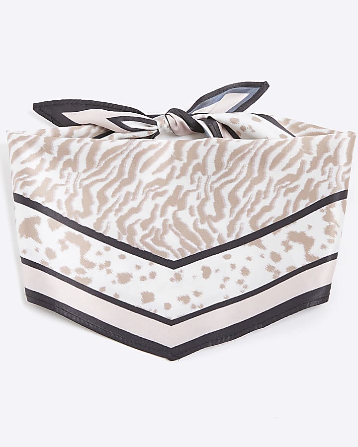 Cream animal print Neckerchief