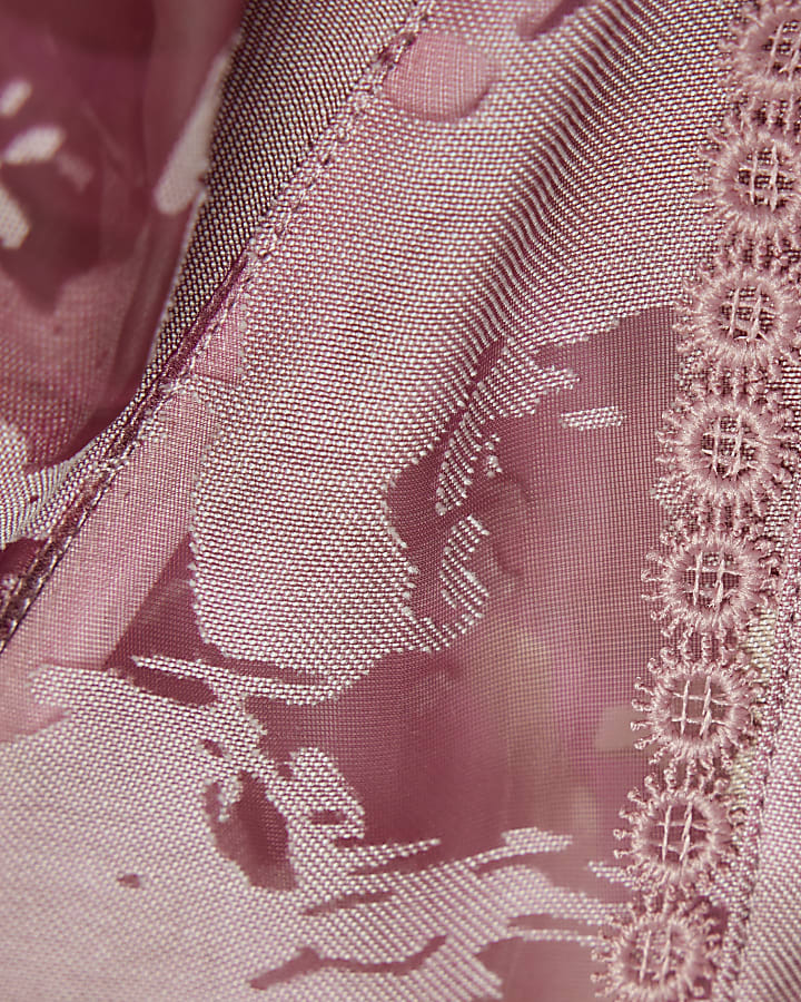 Pink Premium Sheer Floral Print Shirt