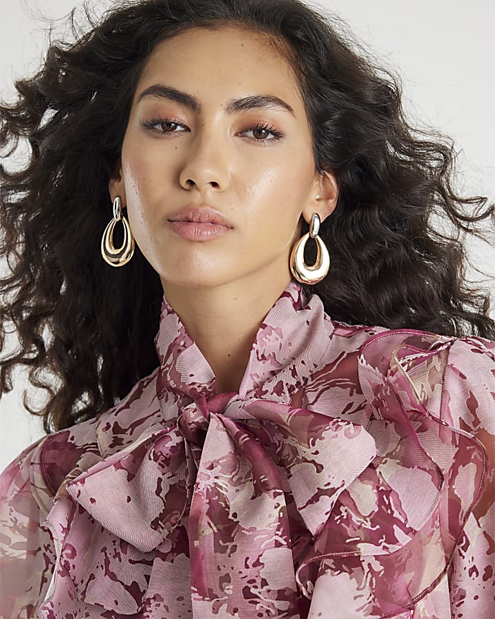 Pink Premium Sheer Floral Print Shirt