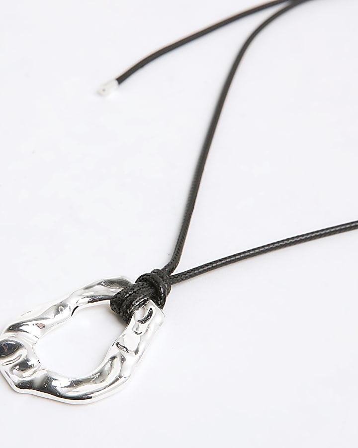 Black Cord Pendant Necklace