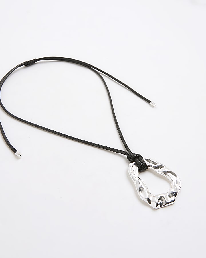 Black Cord Pendant Necklace