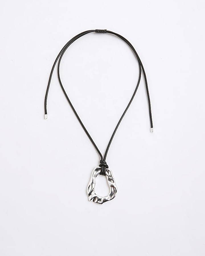 Black Cord Pendant Necklace