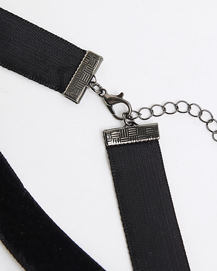 Black Gothic cross Velvet Choker