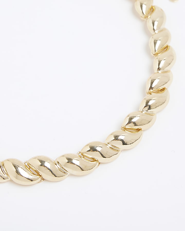 Gold Teardrop Collar Necklace