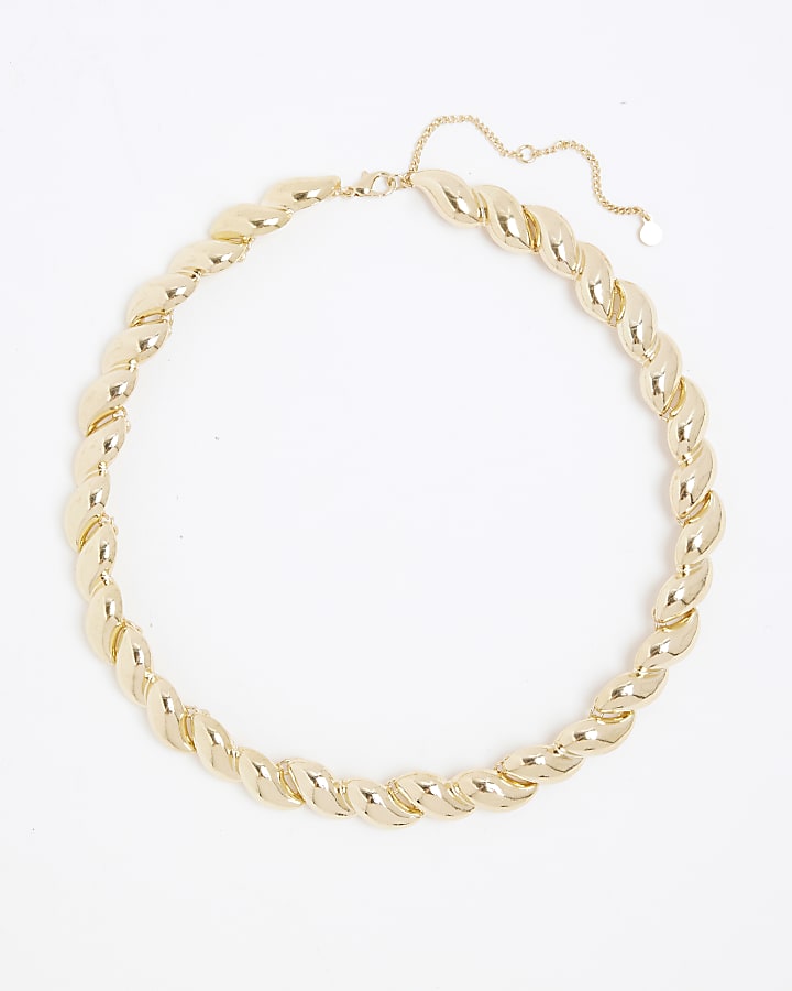 Gold Teardrop Collar Necklace