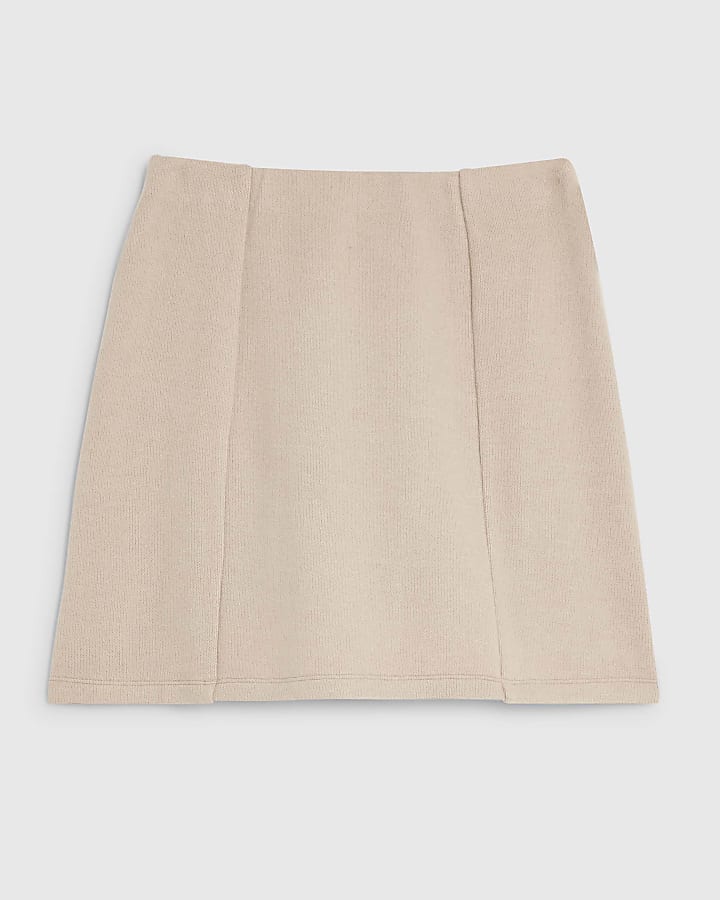 Beige Cosy Mini Skirt