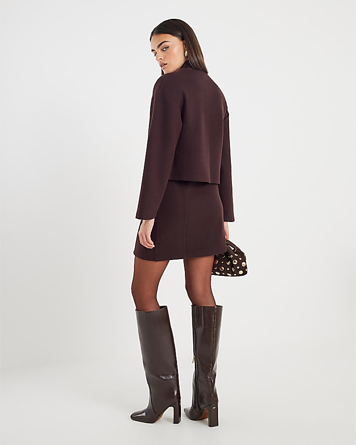 Brown Cosy Mini Skirt