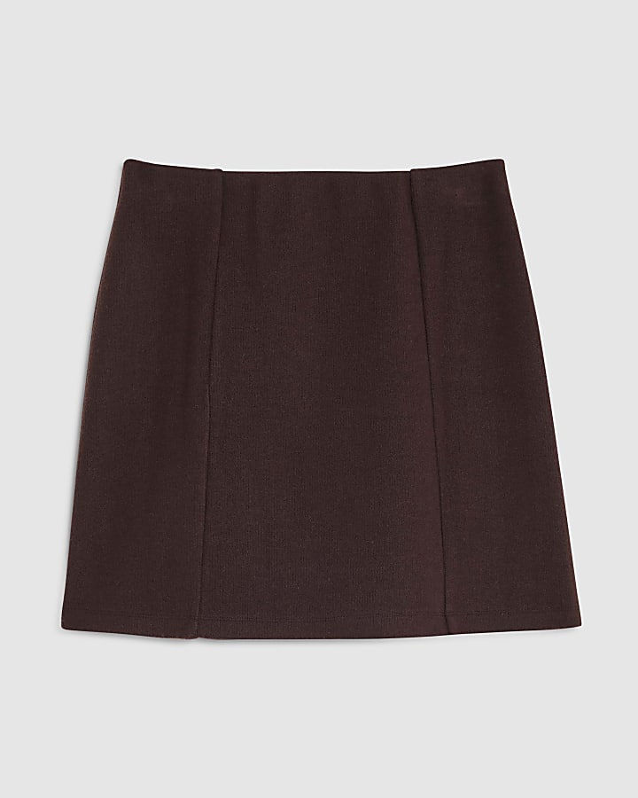 Brown Cosy Mini Skirt