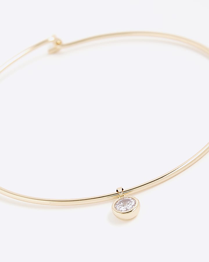 Gold Structured Gemstone Necklace