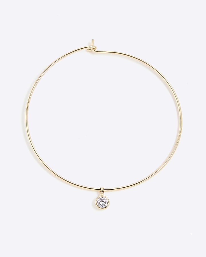 Gold Structured Gemstone Necklace