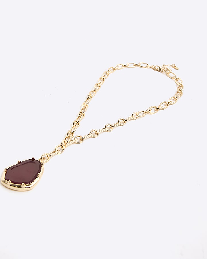 Red Stone Pendant Necklace