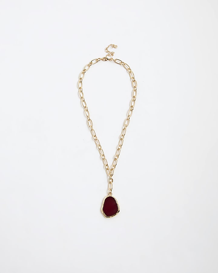 Red Stone Pendant Necklace
