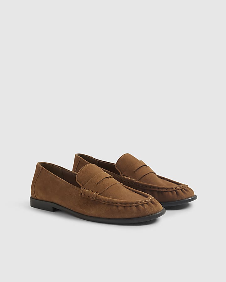 Brown Suede Loafers