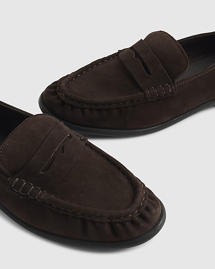 Brown Suede Loafers