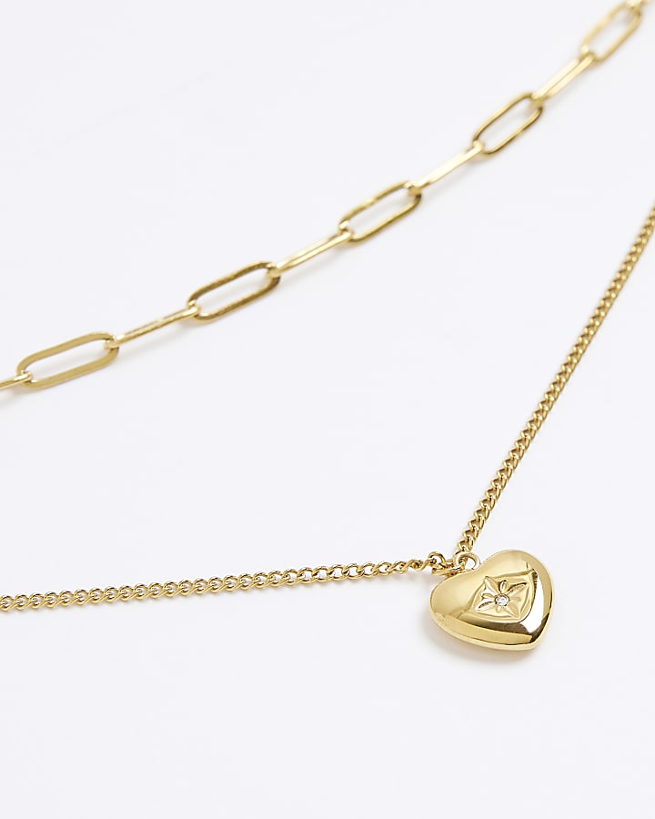 Gold Layered Heart Necklace