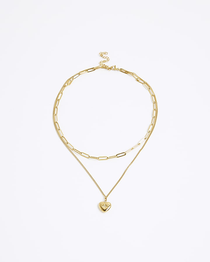 Gold Layered Heart Necklace