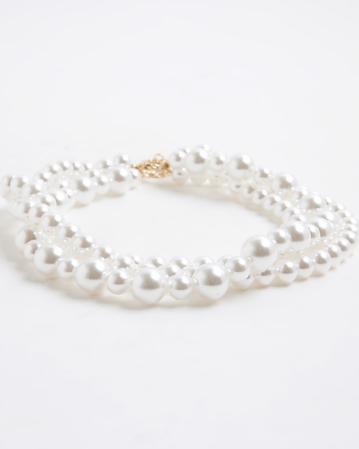 White Pearl Layered Necklace
