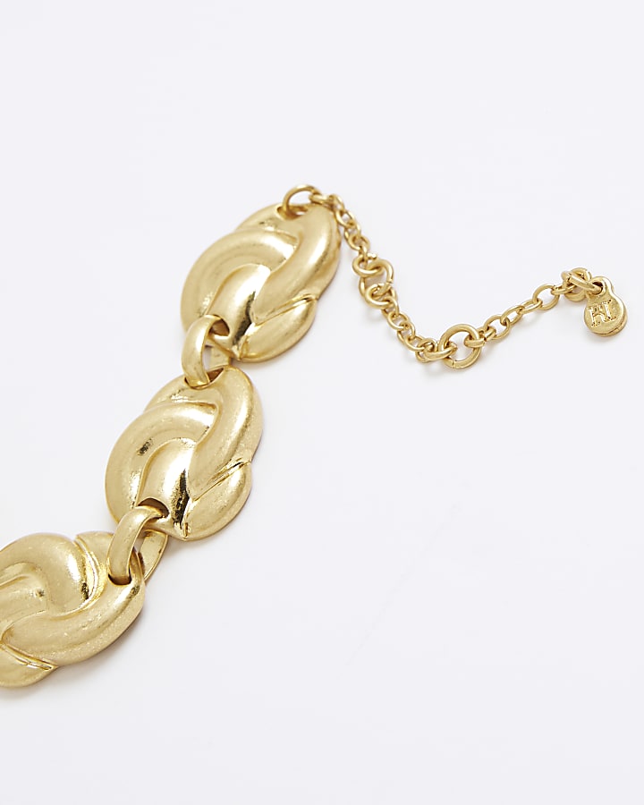 Gold Antiqued Knot Necklace