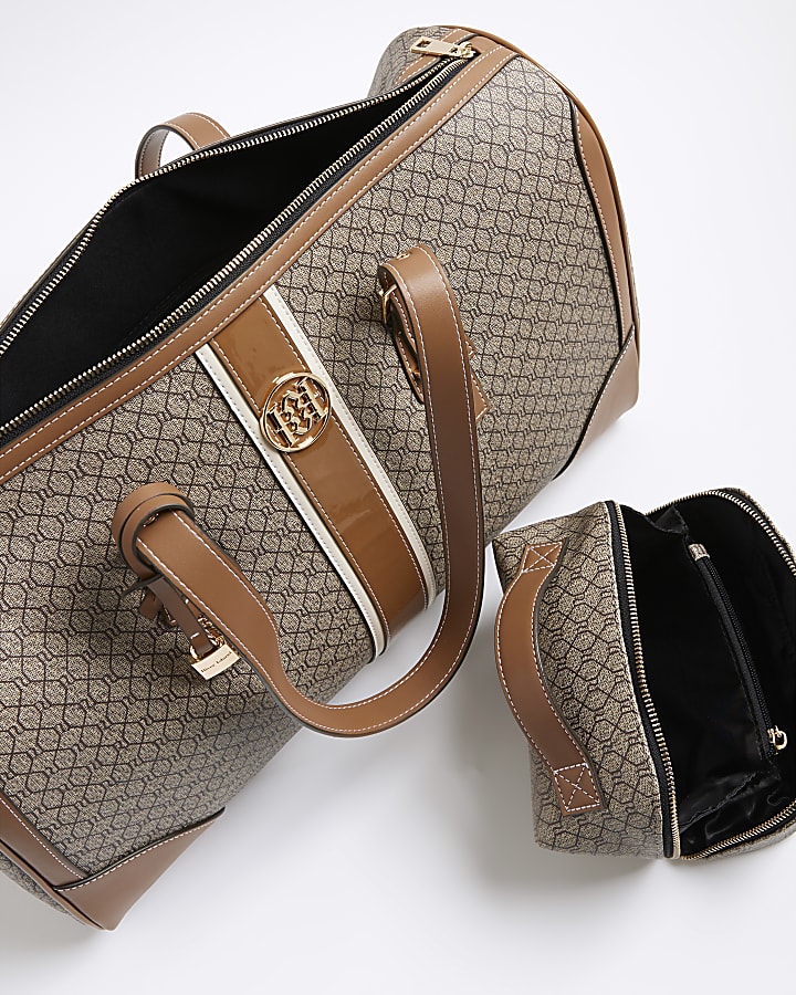 Beige Monogram Charm Holdall Bag Bundle