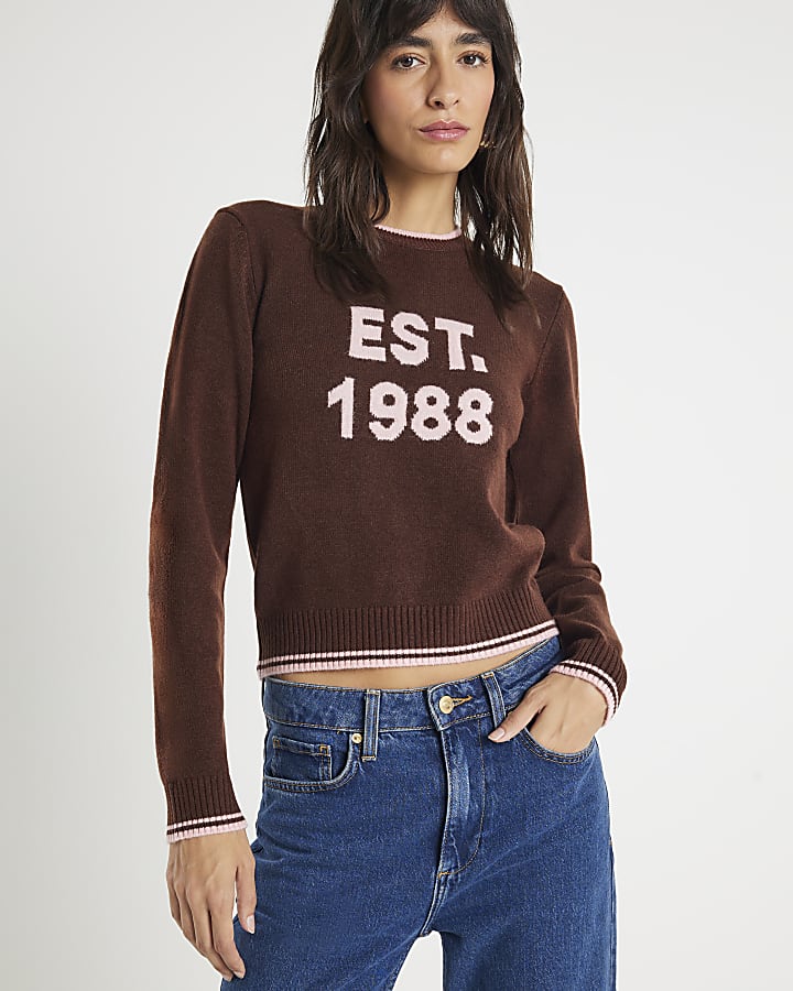 Red Knitted EST 1988 Jumper