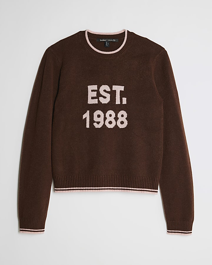 Red Knitted EST 1988 Jumper