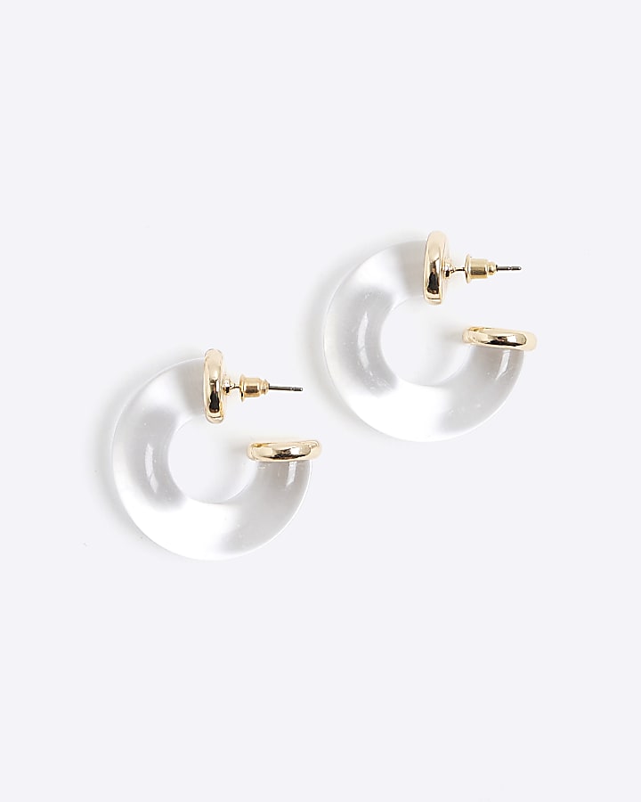 Clear resin hoop earrings