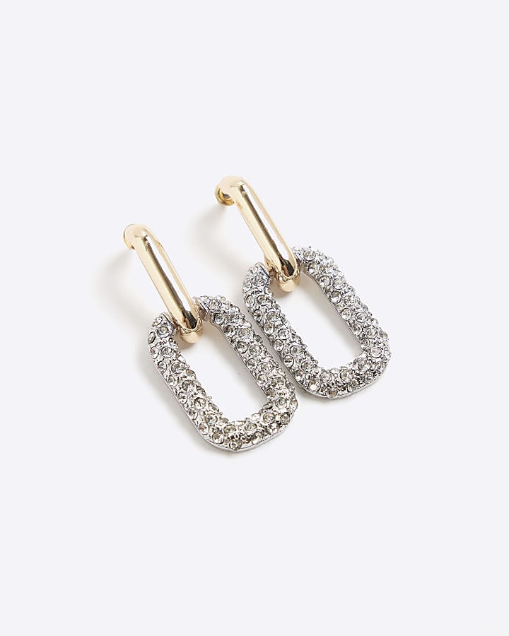 Silver Mini Door Knocker Hoop Earrings