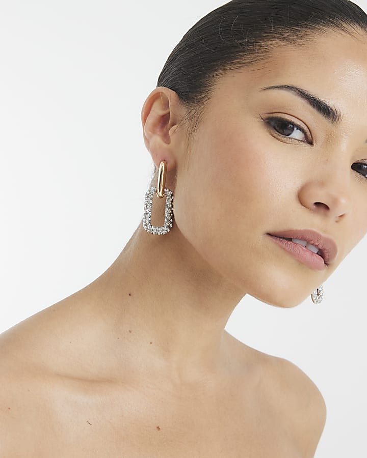 Silver Mini Door Knocker Hoop Earrings