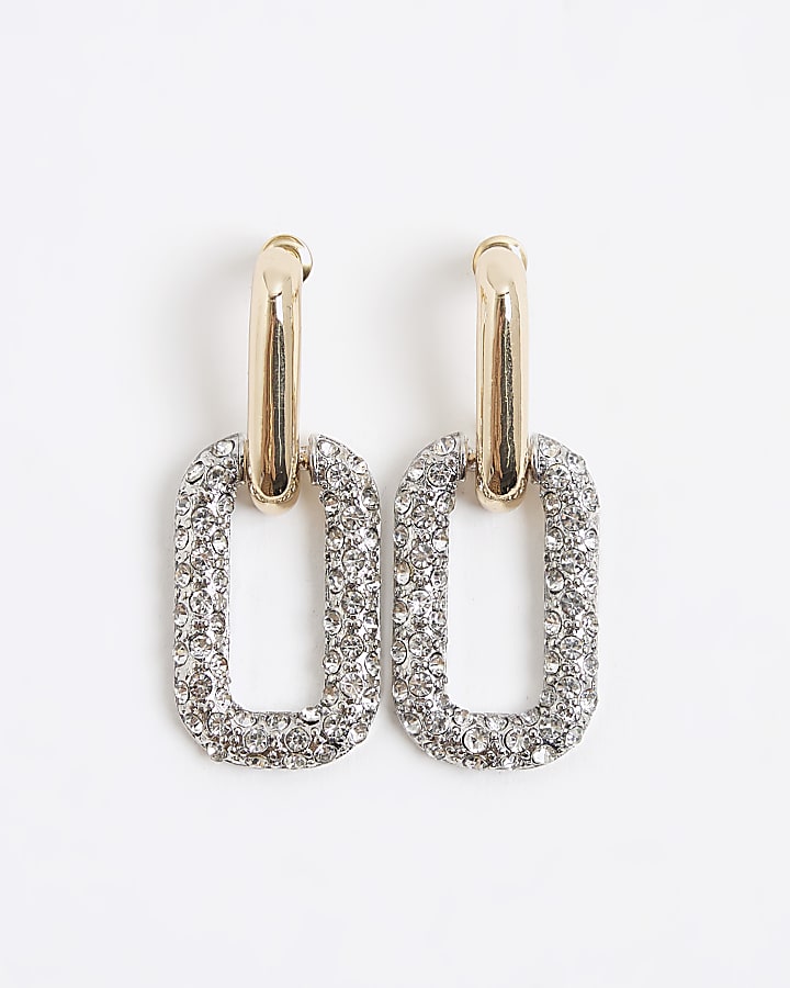 Silver Mini Door Knocker Hoop Earrings