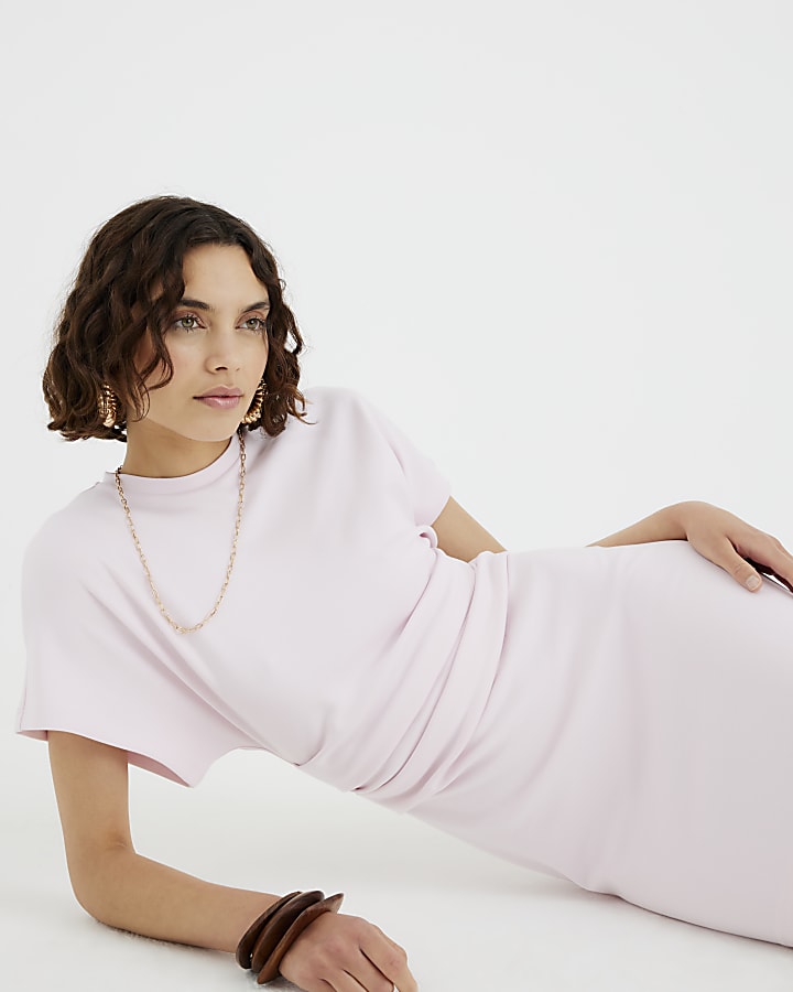 Pink Premium Ruched Side Mini Dress