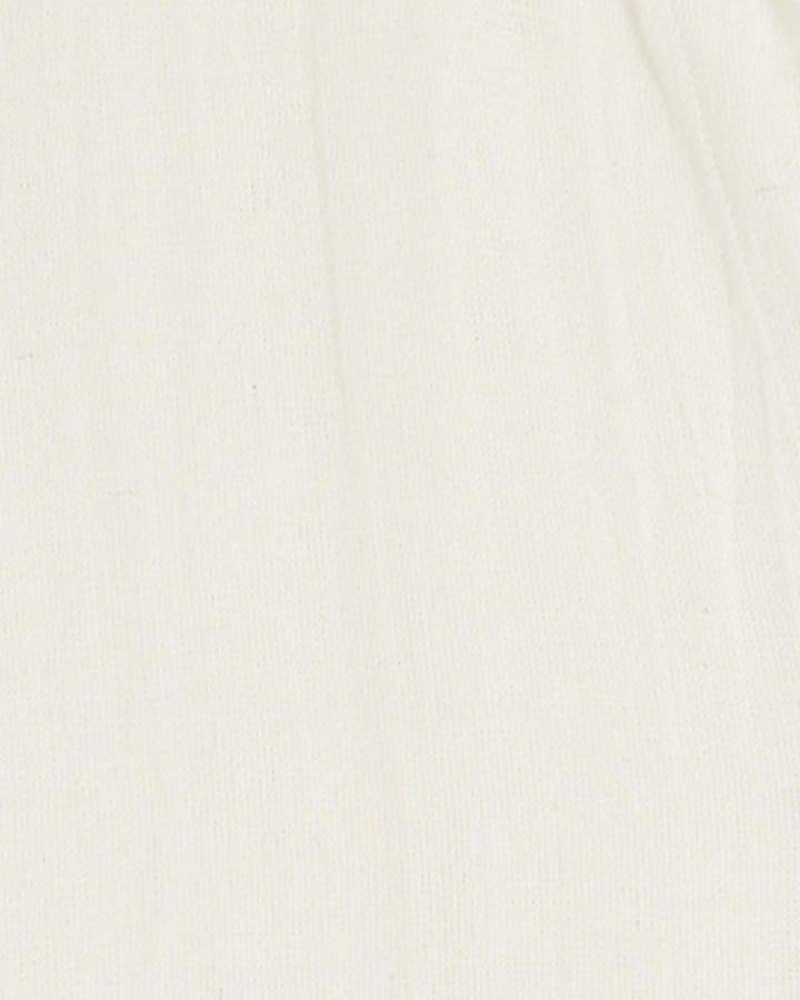 Beige Linen Blend Belted Longline Shirt