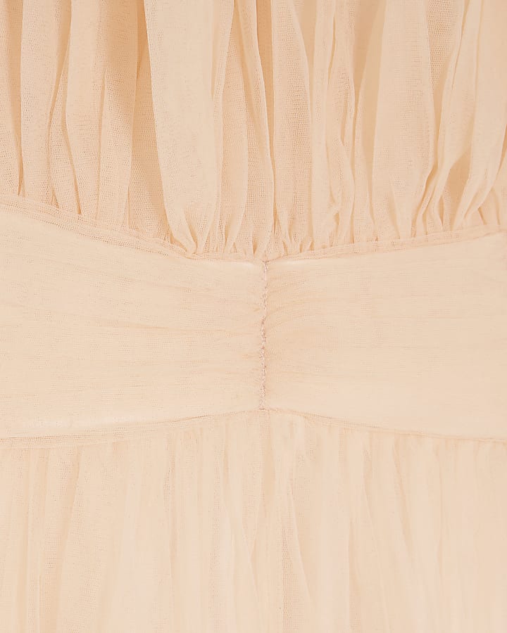 Pink Tulle Bandeau Mini Dress