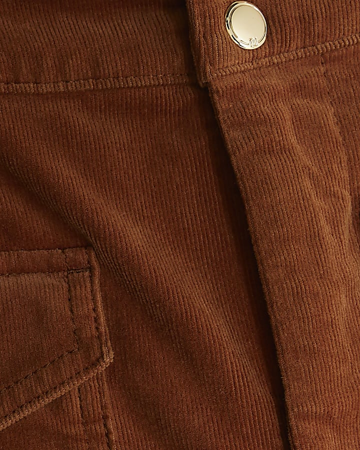 Orange Corduroy Relaxed Flared Trousers