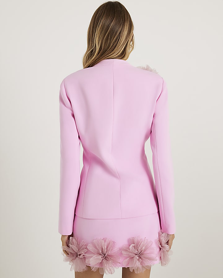 Pink 3D flower mini skirt