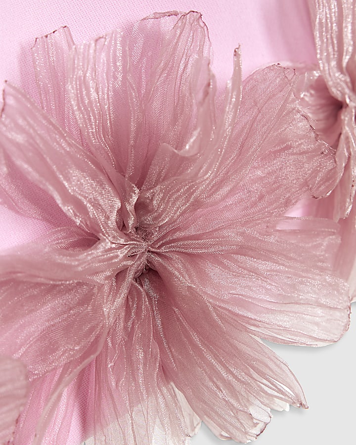 Pink 3D flower mini skirt