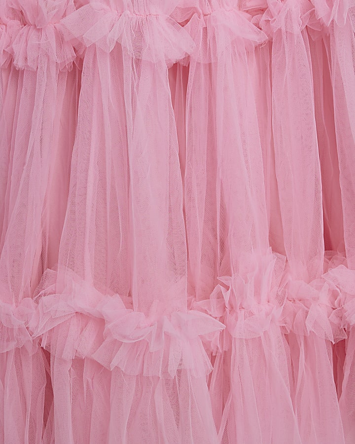 Pink Tulle ruffle Dress