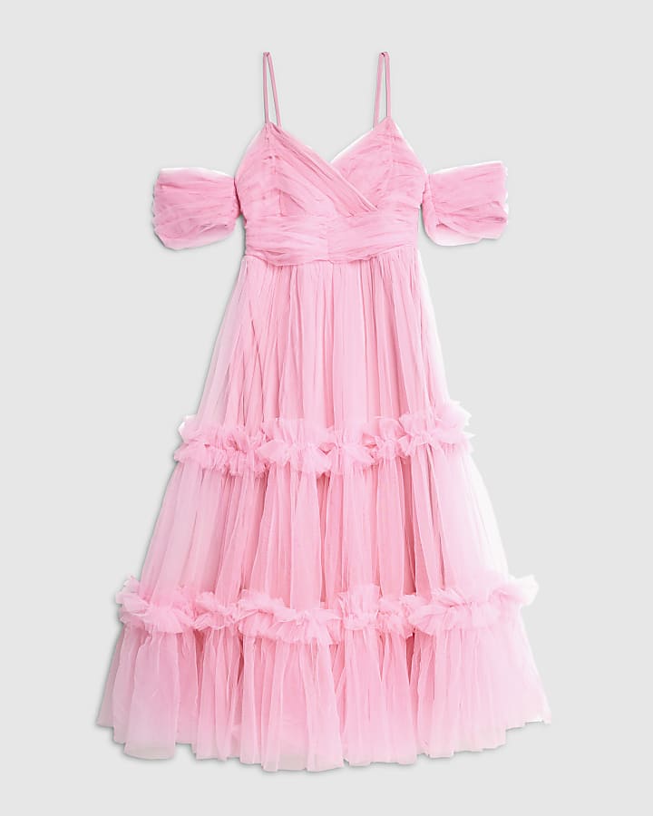 Pink Tulle ruffle Dress