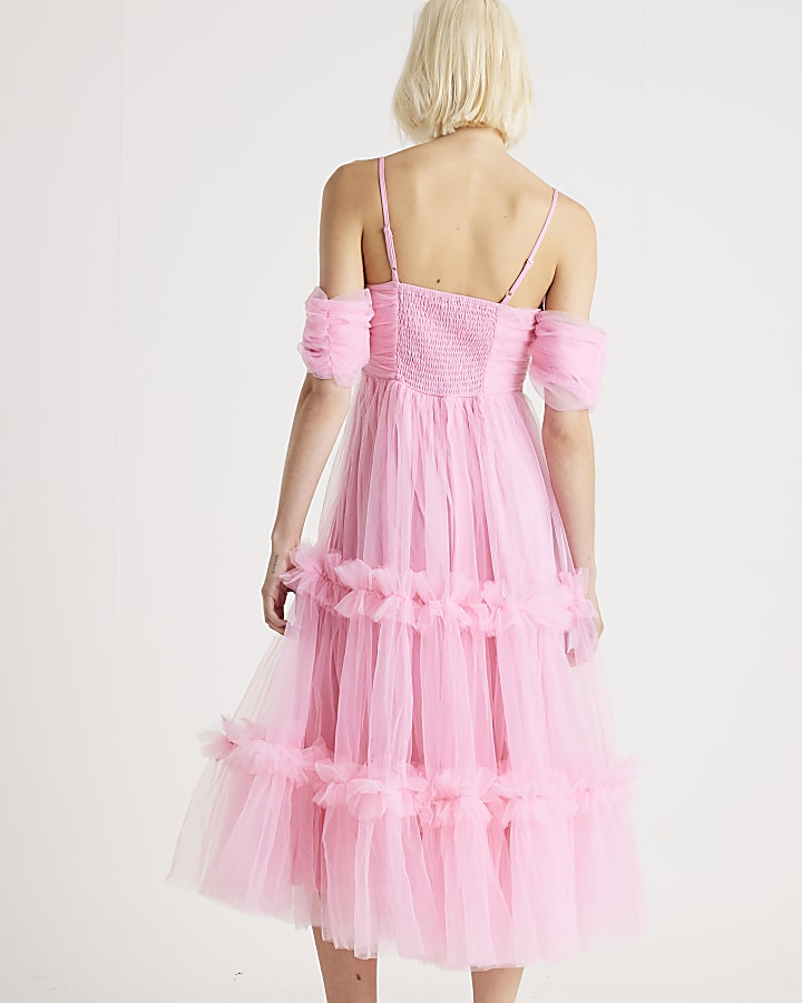 Pink Tulle ruffle Dress