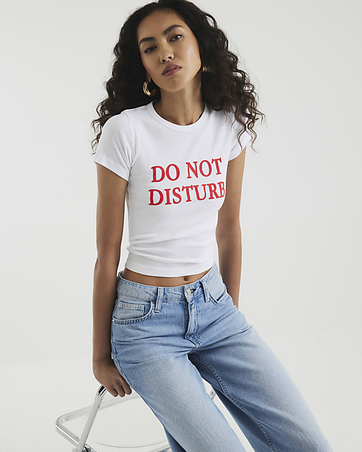 White Do Not Disturb Baby T-Shrit