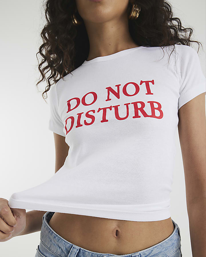 White Do Not Disturb Baby T-Shrit