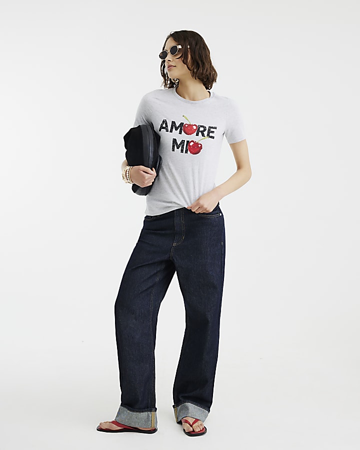 Grey Amore Mio Cherry T-Shirt
