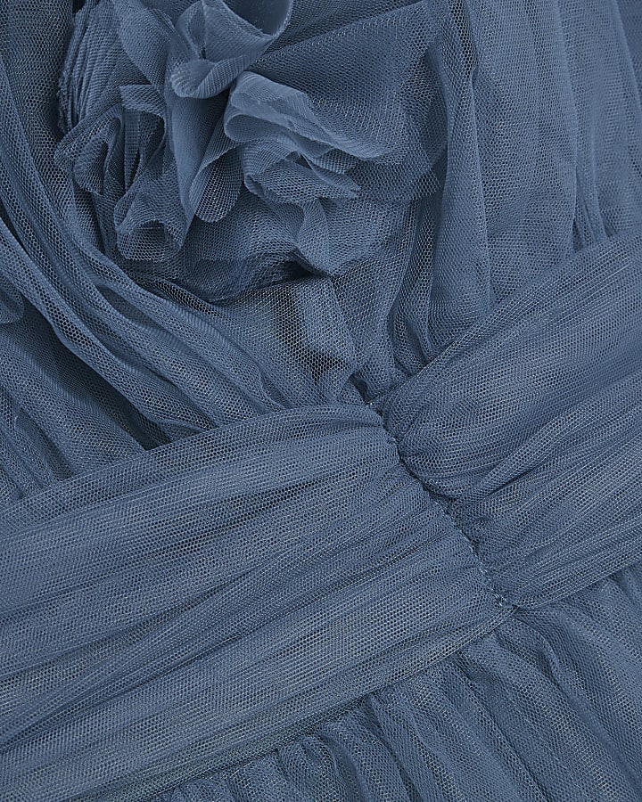 Blue Tulle Mini Dress
